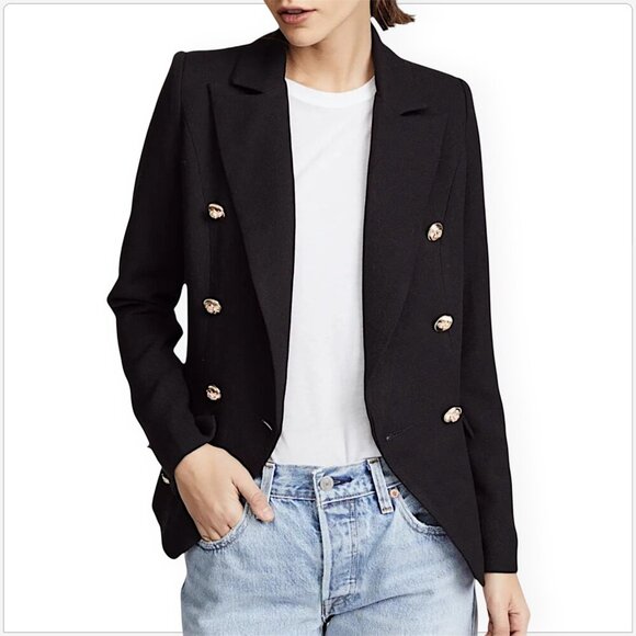 Lioness Black Palermo Double Breasted Gold Buttons Blazer Jacket NWT New S - Picture 2 of 7